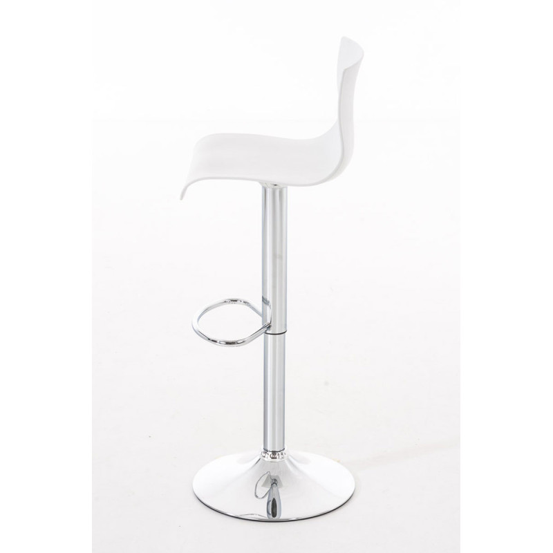 Lot de 2 tabourets de bar Hoover en plastique chromé blanc