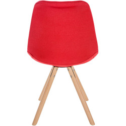 Chaise Sofia en tissu ronde rouge