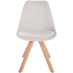 Chaise Sofia en tissu Carré crème