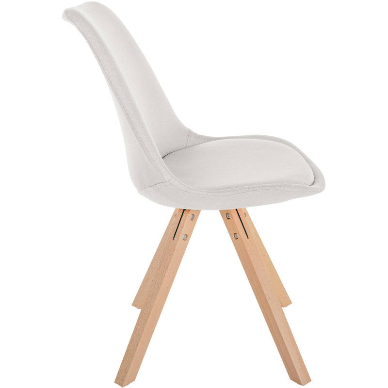 Chaise Sofia en tissu Carré crème