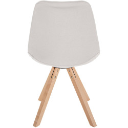 Chaise Sofia en tissu Carré crème