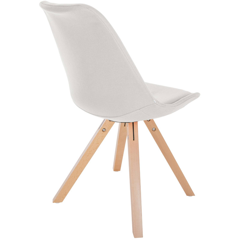 Chaise Sofia en tissu Carré crème