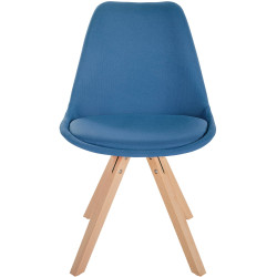Chaise Sofia en tissu Carré bleu
