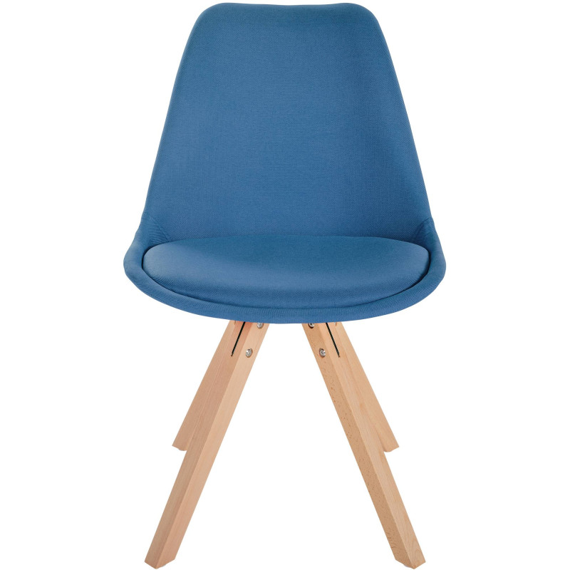 Chaise Sofia en tissu Carré bleu