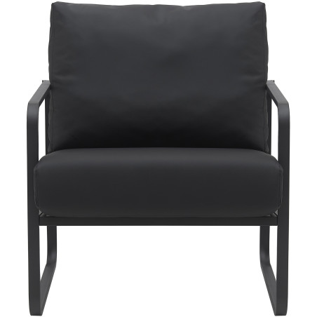 Sillón Manea en polipiel o tela Negro,Simil cuero