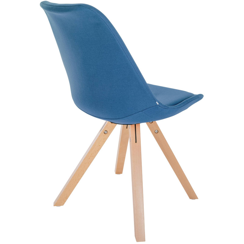 Chaise Sofia en tissu Carré bleu