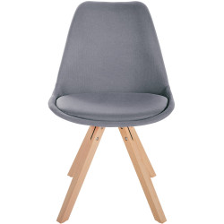 Chaise Sofia en tissu Carré gris clair
