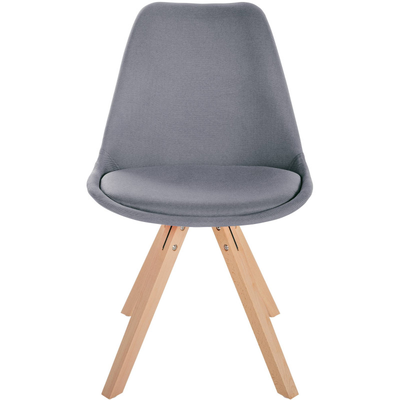 Chaise Sofia en tissu Carré gris clair
