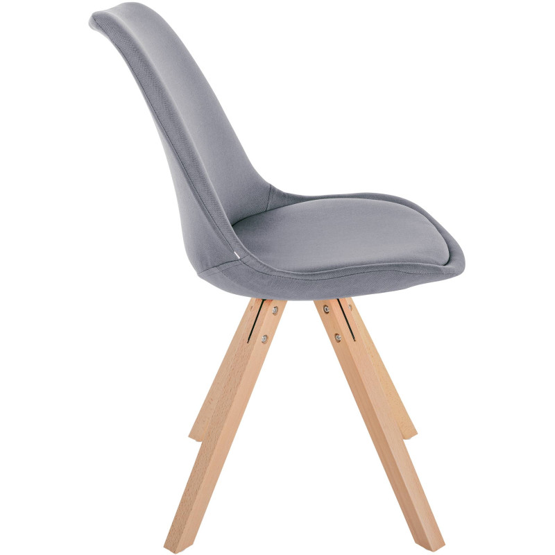 Chaise Sofia en tissu Carré gris clair