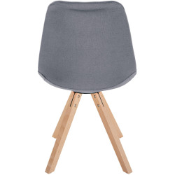 Chaise Sofia en tissu Carré gris clair
