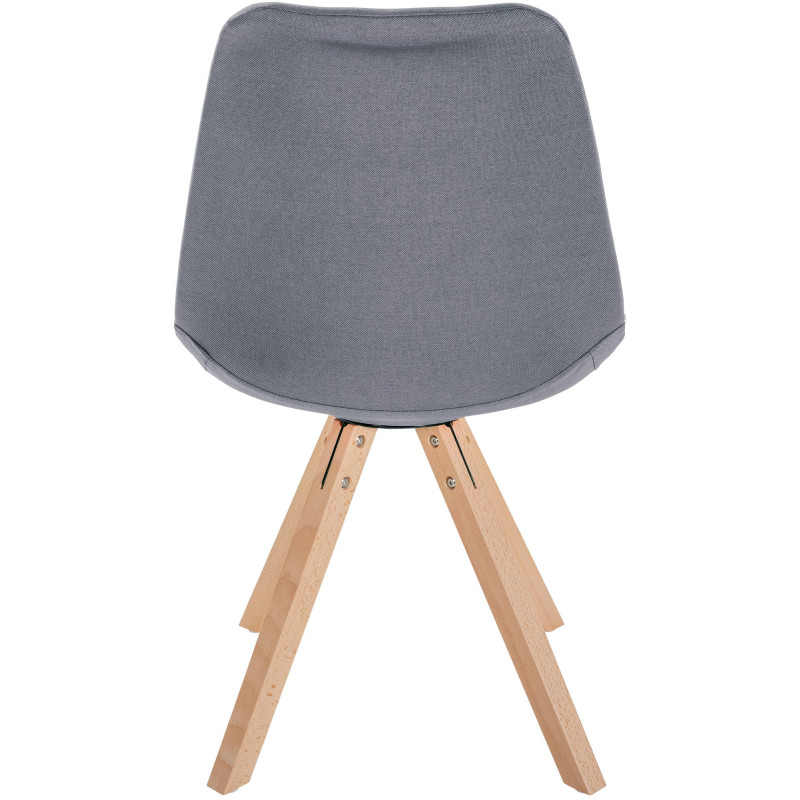 Chaise Sofia en tissu Carré gris clair