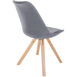 Chaise Sofia en tissu Carré gris clair