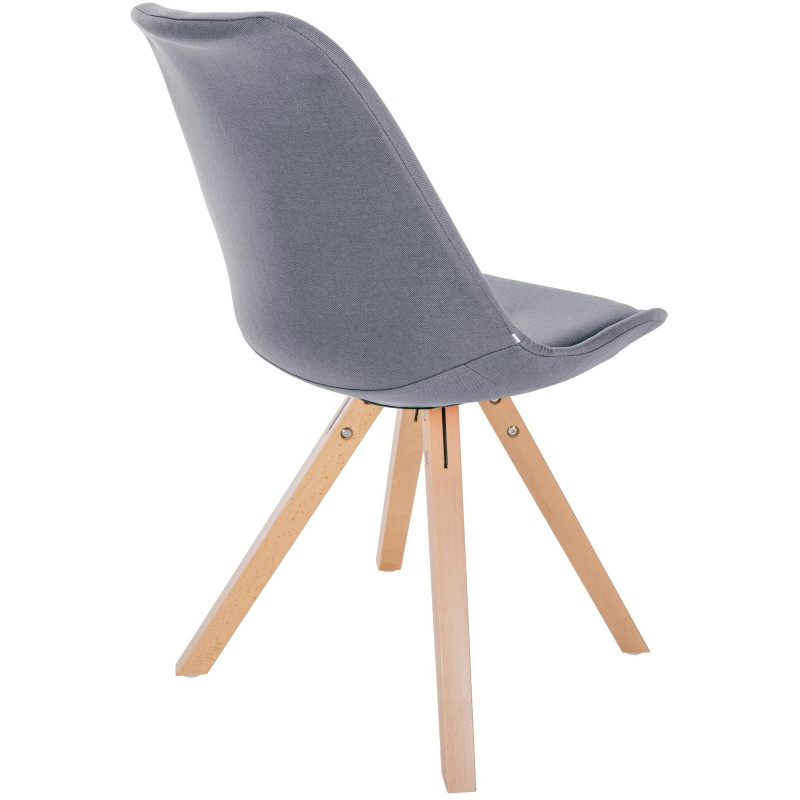 Chaise Sofia en tissu Carré gris clair