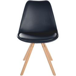 Chaise Sofia simili cuir ronde noir