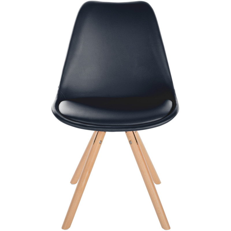 Chaise Sofia simili cuir ronde noir