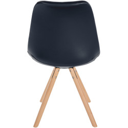 Chaise Sofia simili cuir ronde noir