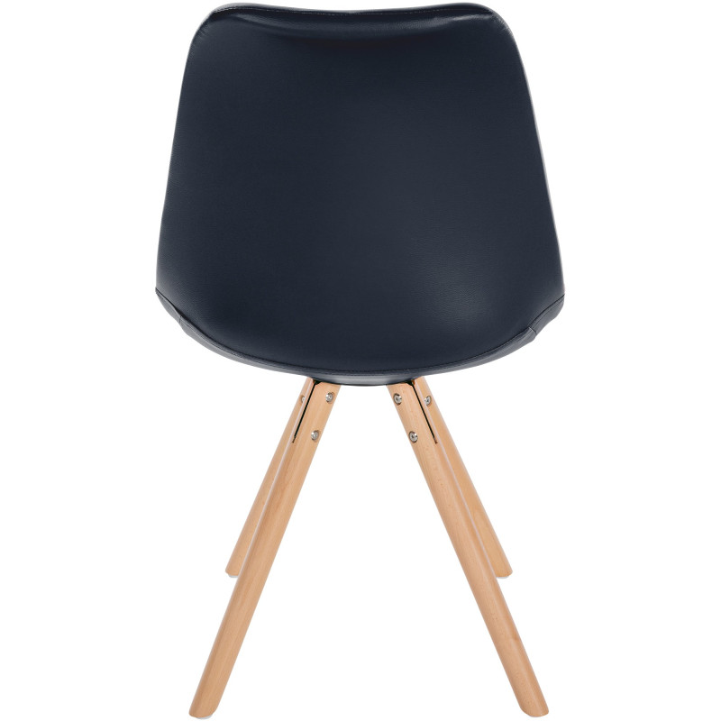 Chaise Sofia simili cuir ronde noir