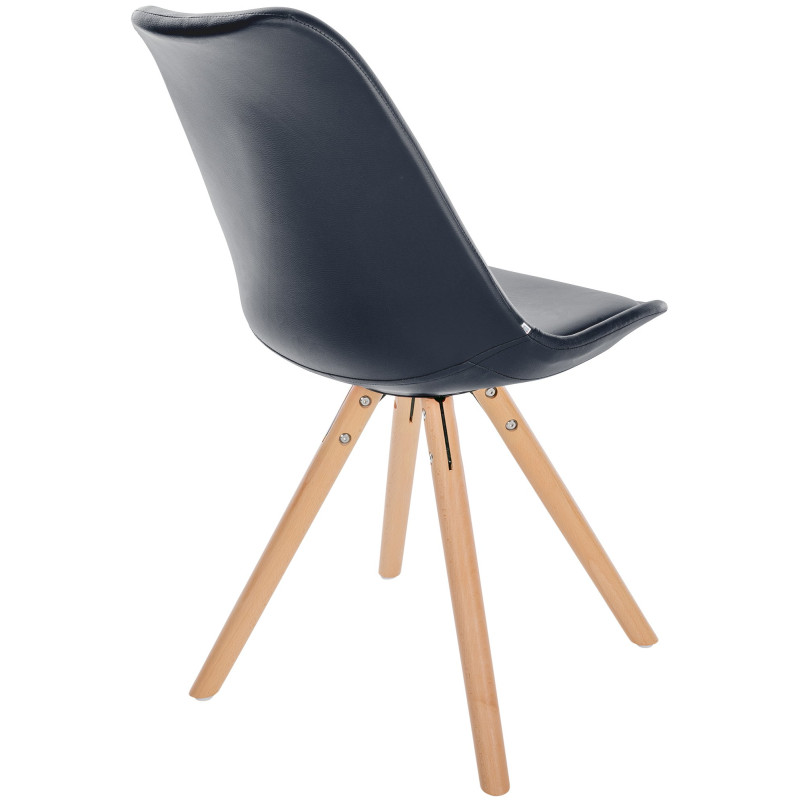 Chaise Sofia simili cuir ronde noir