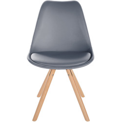 Chaise Sofia simili cuir ronde gris