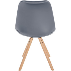 Chaise Sofia simili cuir ronde gris
