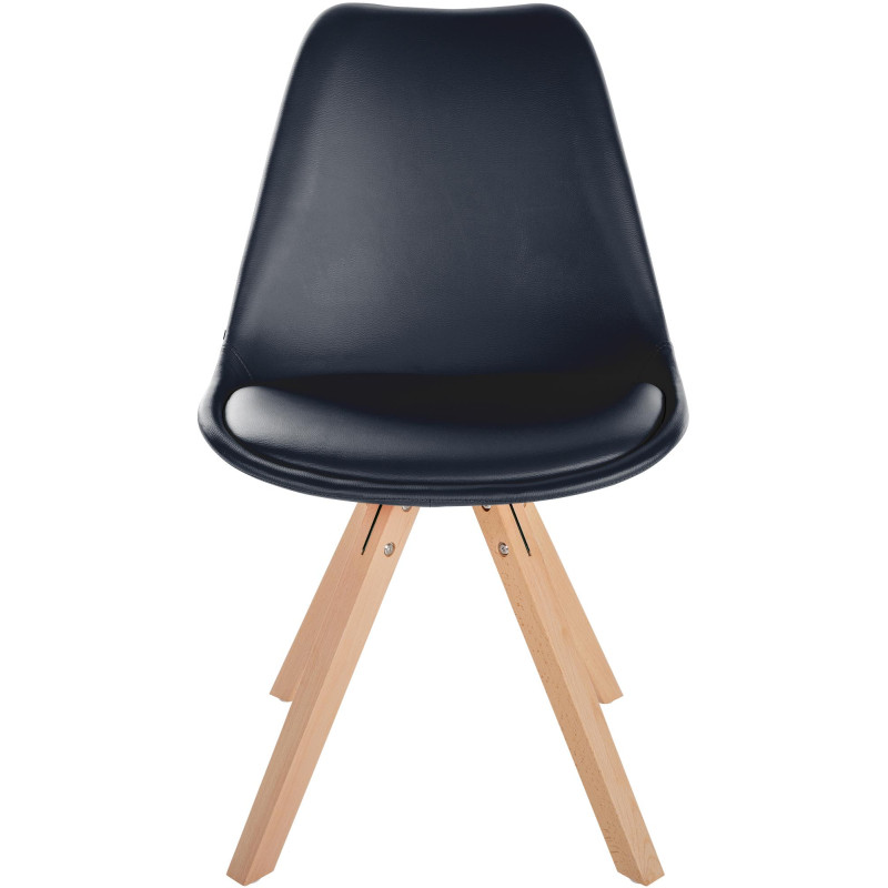 Chaise Sofia simili cuir Carrée noir