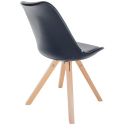 Chaise Sofia simili cuir Carrée noir