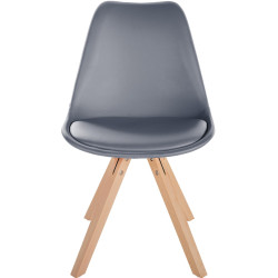 Chaise Sofia simili cuir Carrée gris