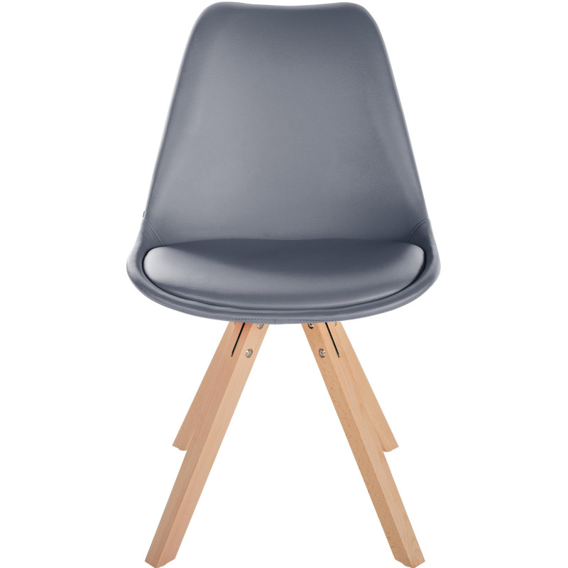 Chaise Sofia simili cuir Carrée gris