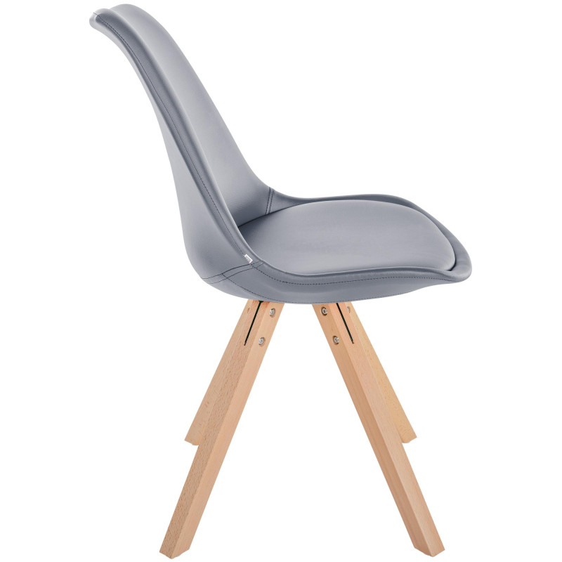 Chaise Sofia simili cuir Carrée gris