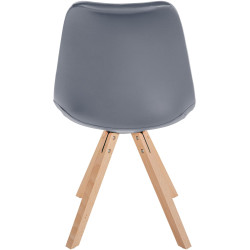 Chaise Sofia simili cuir Carrée gris