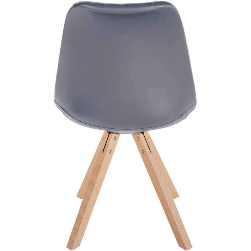 Chaise Sofia simili cuir Carrée gris