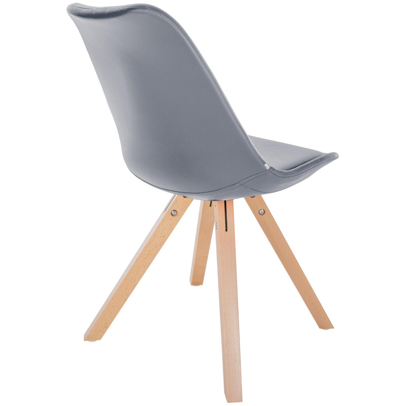 Chaise Sofia simili cuir Carrée gris