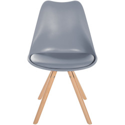 Chaise Sofia ronde en plastique gris