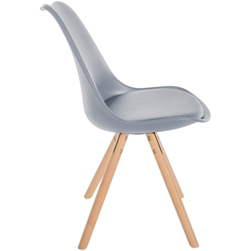 Chaise Sofia ronde en plastique gris