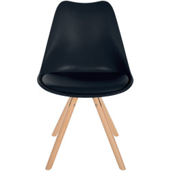 Chaise Sofia ronde en plastique noir