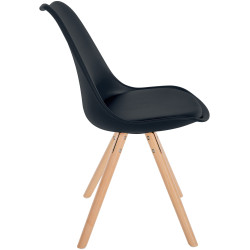 Chaise Sofia ronde en plastique noir