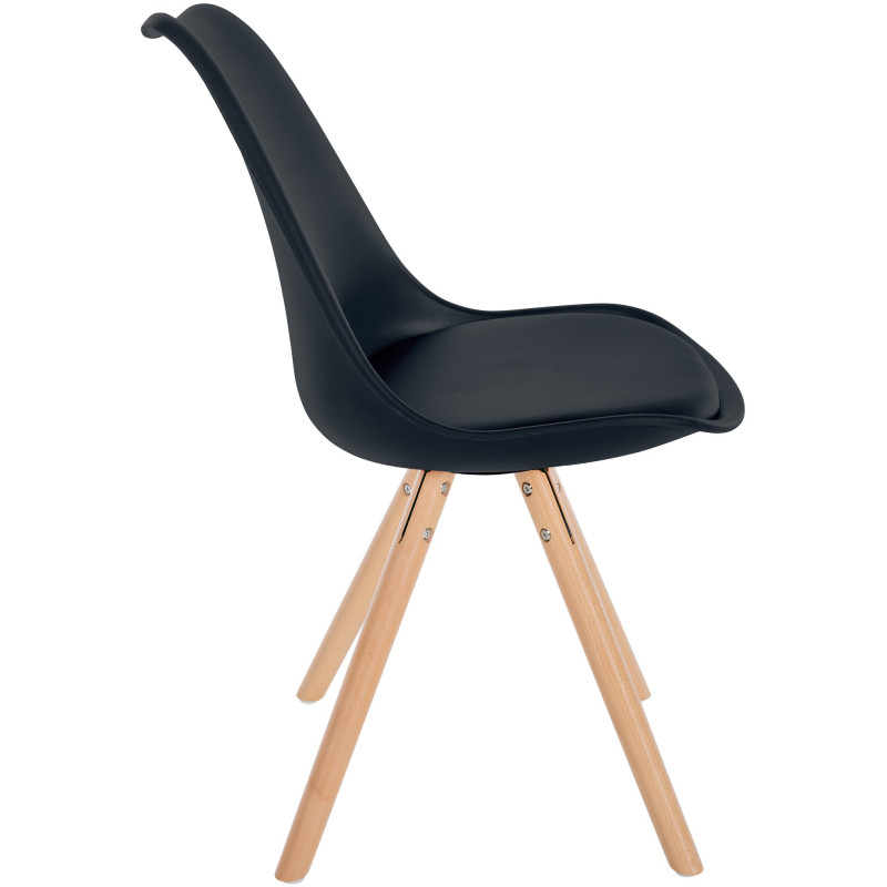 Chaise Sofia ronde en plastique noir