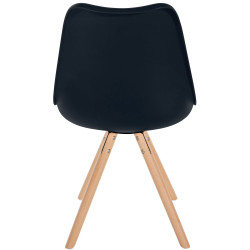Chaise Sofia ronde en plastique noir