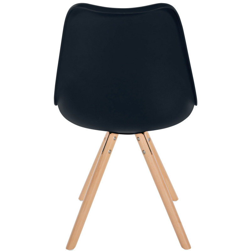 Chaise Sofia ronde en plastique noir