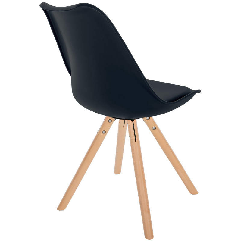 Chaise Sofia ronde en plastique noir