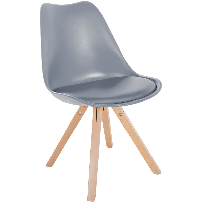 Chaise Sofia carrée en plastique gris