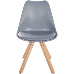 Chaise Sofia carrée en plastique gris