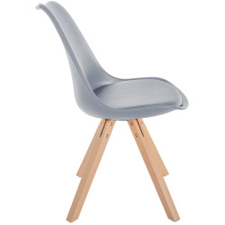 Chaise Sofia carrée en plastique gris