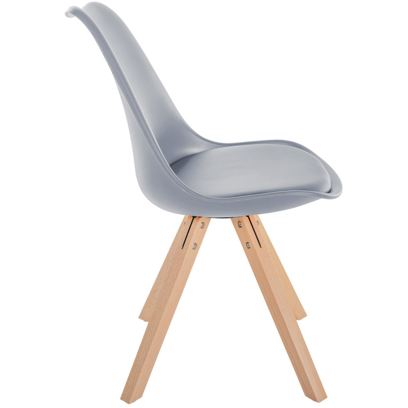 Chaise Sofia carrée en plastique gris