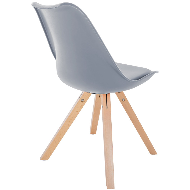Chaise Sofia carrée en plastique gris