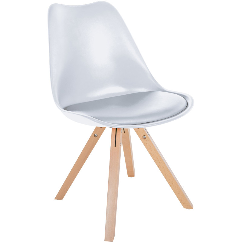Chaise Sofia carrée en plastique blanc