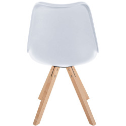 Chaise Sofia carrée en plastique blanc