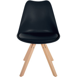 Chaise Sofia carrée en plastique noir