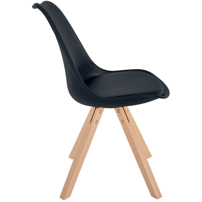 Chaise Sofia carrée en plastique noir