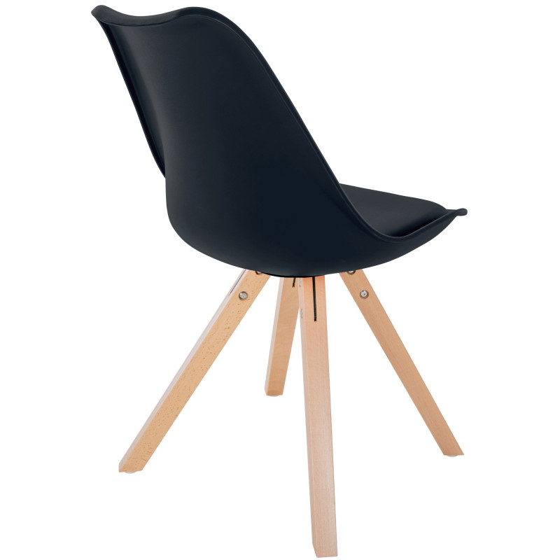 Chaise Sofia carrée en plastique noir